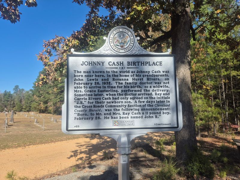 Johnny Cash Marker Near His Birthplace, Kingsland, Arkansas Johnny Cash Marker Near His Birthplace, Kingsland, Arkansas