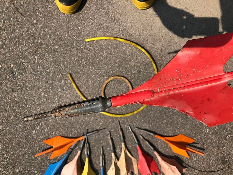 Lawn Darts With Metal Points