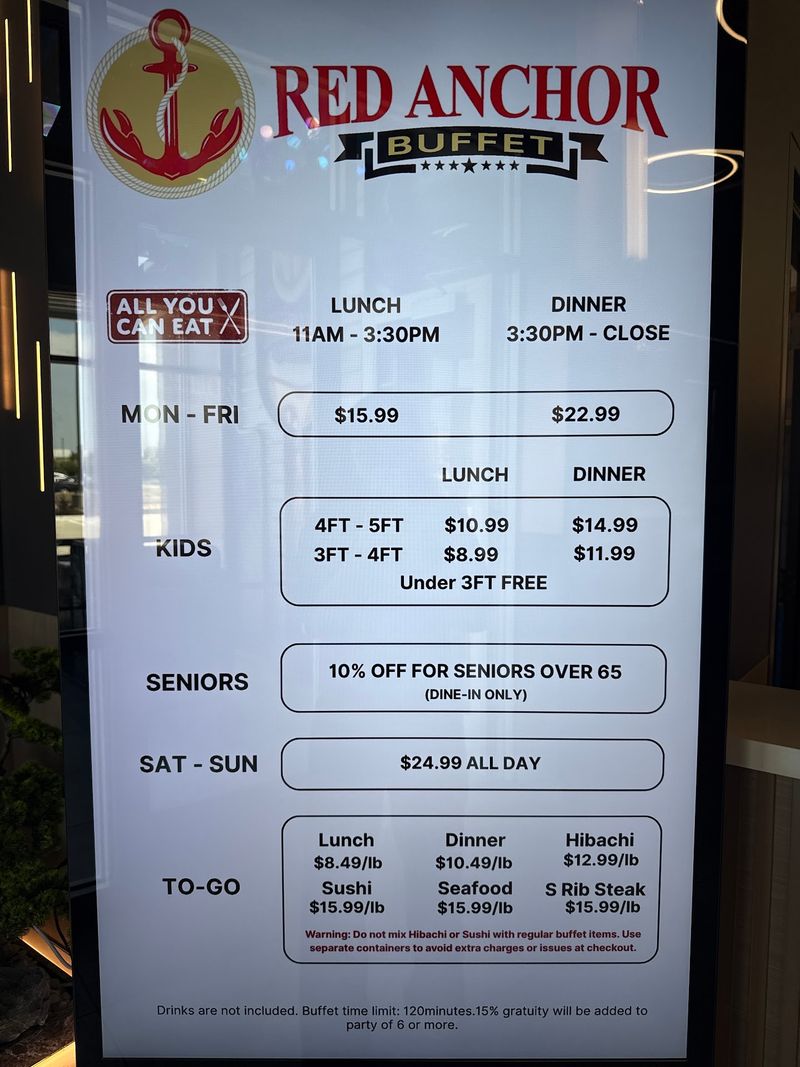 Lunch Clock, Dinner Menu, and Weekly Hours