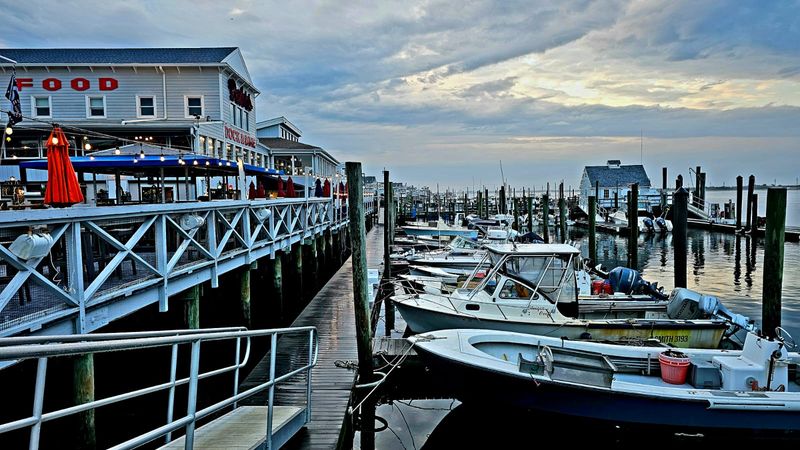 Marina views with Sandy Hook context Marina views with Sandy Hook context