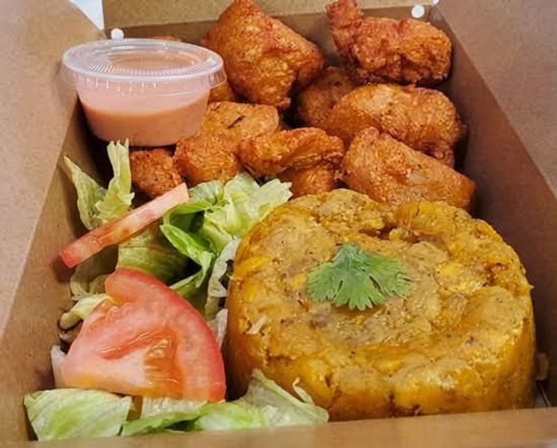 Mofongo, arroz con gandules, and bigger plates