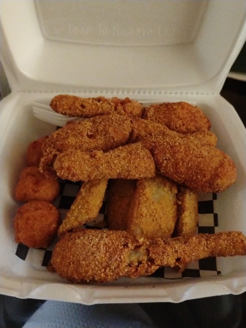 Potato Wedges Breaded in the Same Seasoned Cornmeal as the Fish Potato Wedges Breaded in the Same Seasoned Cornmeal as the Fish