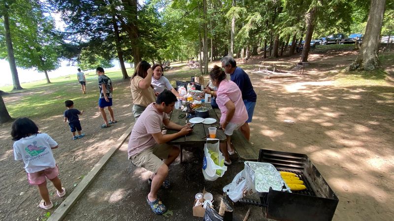 Shaded Picnic Tables And Charcoal Grills Shaded Picnic Tables And Charcoal Grills