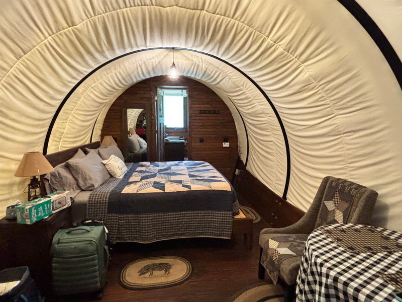 Sleeping in a Covered Wagon Sleeping in a Covered Wagon