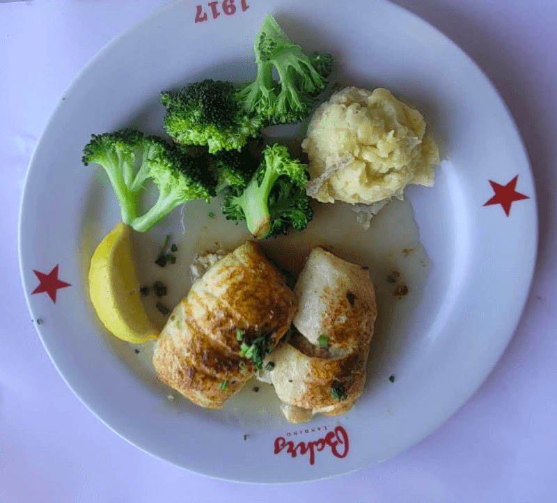 Stuffed flounder as the headline plate Stuffed flounder as the headline plate
