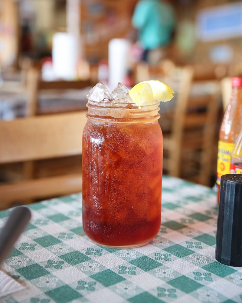 Sweet Tea Served in Mason Jars