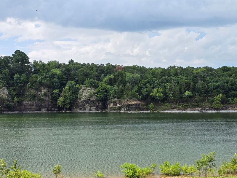 The Dramatic Limestone Cliffs Along the Shoreline The Dramatic Limestone Cliffs Along the Shoreline