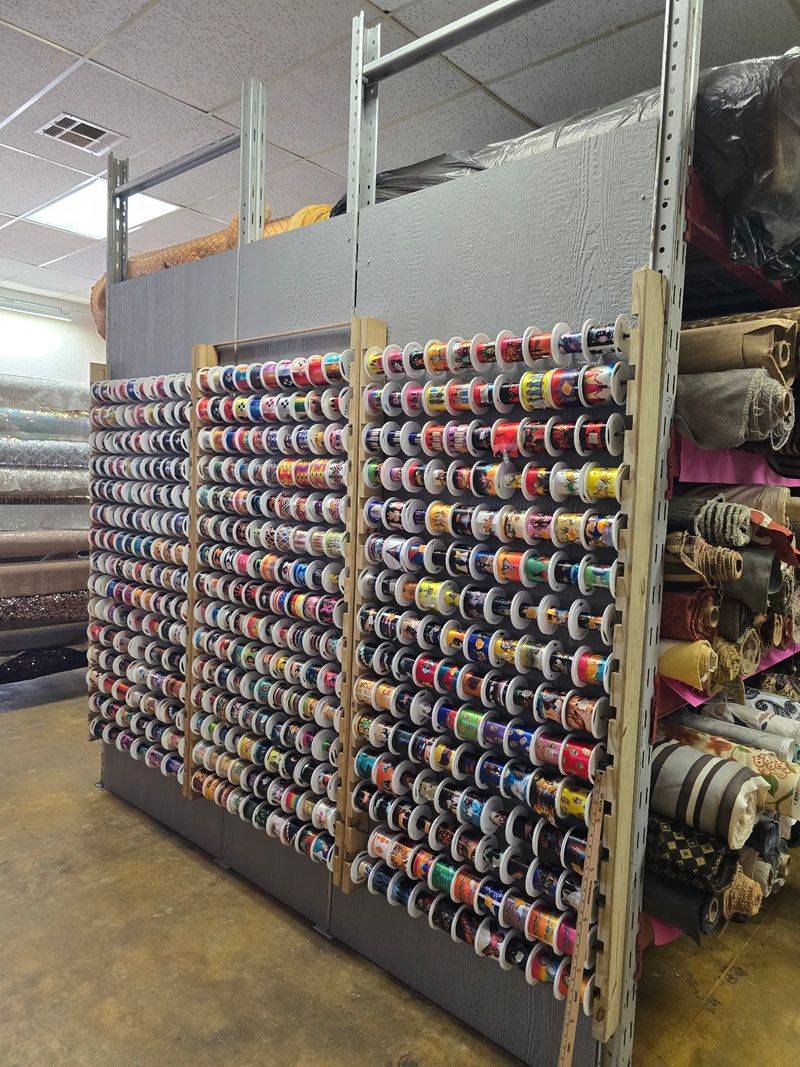 The Wall of Trims, Sequins, and Ribbons The Wall of Trims, Sequins, and Ribbons