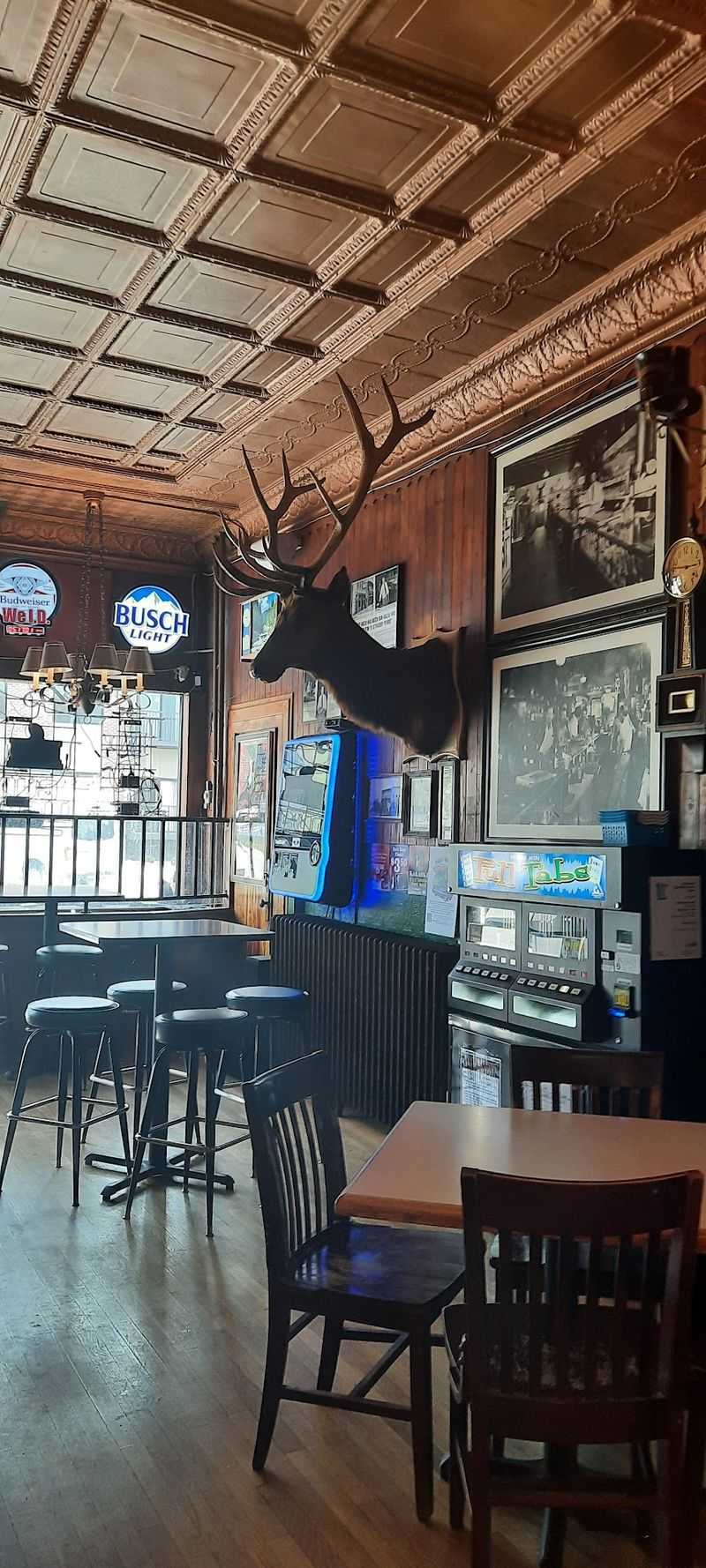 The Walls Covered in Vintage Signs and Trophy Mounts The Walls Covered in Vintage Signs and Trophy Mounts