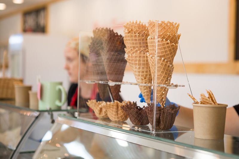 Waffle Cones Pressed Fresh on Site