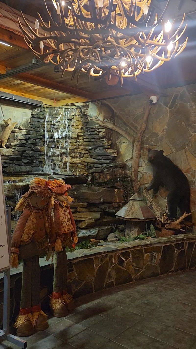 Water Wheels, Carved Bears, and Indoor Waterfalls Water Wheels, Carved Bears, and Indoor Waterfalls