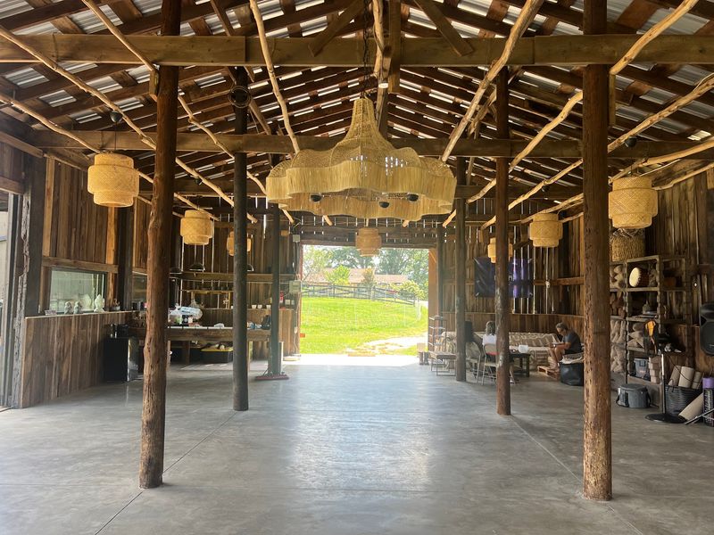 Yoga in a Barn Overlooking the Mountains Yoga in a Barn Overlooking the Mountains