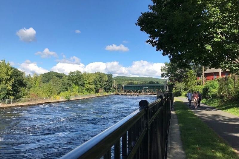This Massachusetts Rail Trail Pairs an Easy Ride With Canal, Waterfall, and Fish-Run Views