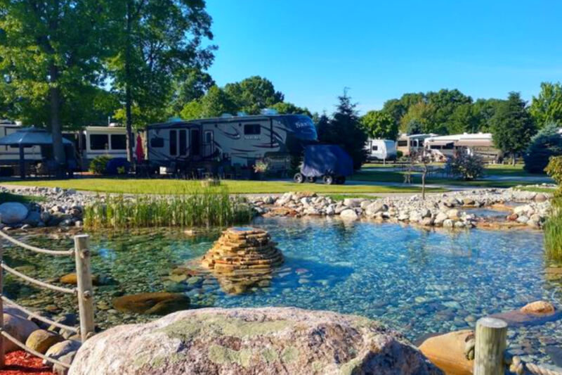 This Michigan Campground Has 3 Pools, a Fishing Pond, and Full Hookup Sites That Feel Like a Resort