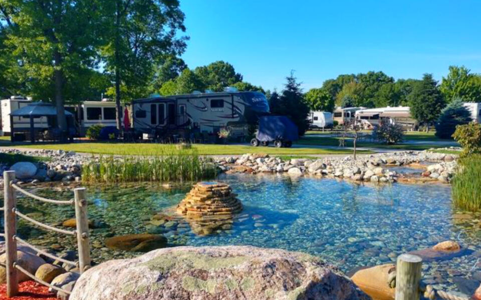 This Michigan Campground Has 3 Pools, a Fishing Pond, and Full Hookup Sites That Feel Like a Resort