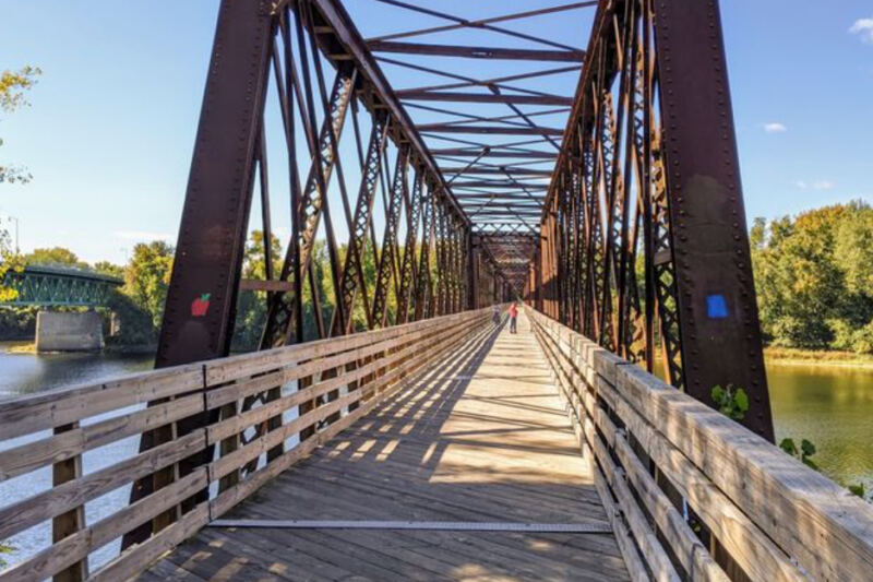 This Paved Massachusetts Rail-Trail Runs Flat And Easy From Northampton To Belchertown Over A Long Connecticut River Bridge