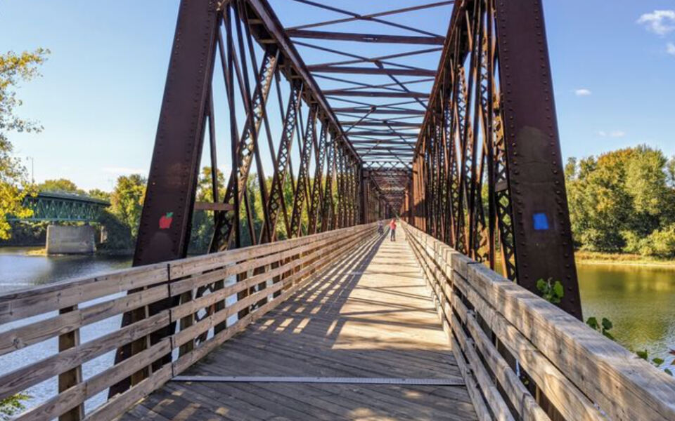 This Paved Massachusetts Rail-Trail Runs Flat And Easy From Northampton To Belchertown Over A Long Connecticut River Bridge