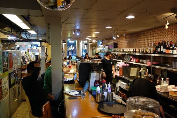 This Boston Bookstore on Newbury Street Has a Full Cafe and Bar Where You Can Browse and Sip All Day