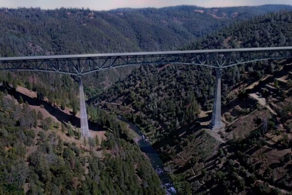 California’s Tallest Bridge Towers 730 Feet Over the American River Canyon