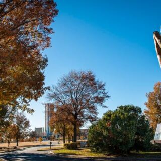 An Enormous Praying Hands Sculpture Towers Over Oral Roberts University in Tulsa, Oklahoma