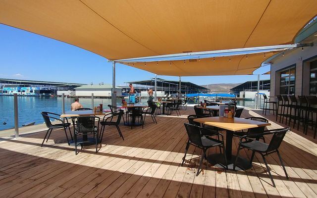This Arizona Marina Grill Serves Up Fish Tacos, Live Music, and a Patio Right on the Lake