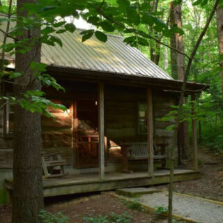 This Secluded Hocking Hills Cabin Has a Fireplace and a Fish-Filled Pond Right Out the Front Door