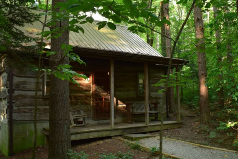 This Secluded Hocking Hills Cabin Has a Fireplace and a Fish-Filled Pond Right Out the Front Door