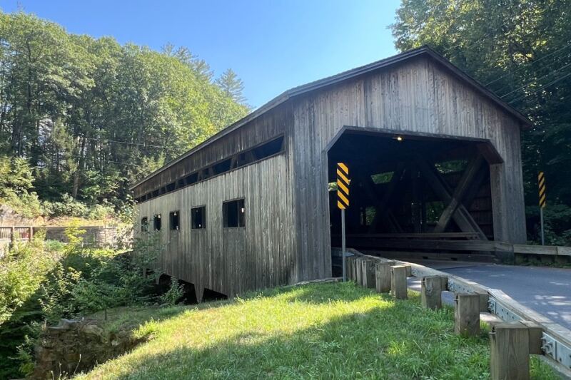 This Historic Covered Bridge Along the Mohawk Trail Hides a Waterfall Worth Pulling Over For