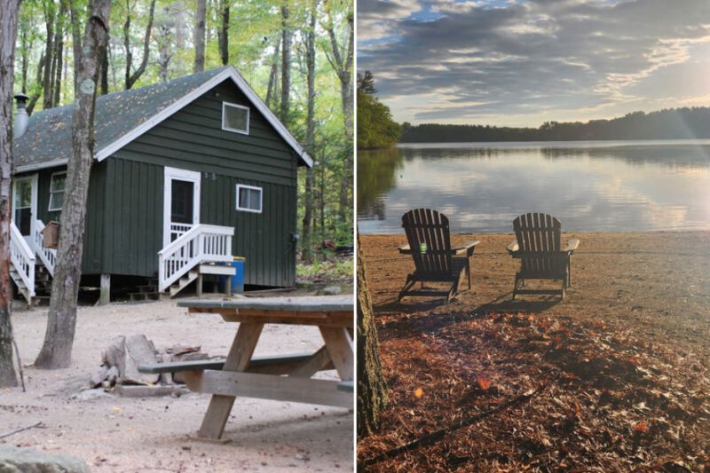 This Rustic Massachusetts Cabin Sits on a Private Lake and Costs Next to Nothing to Escape To