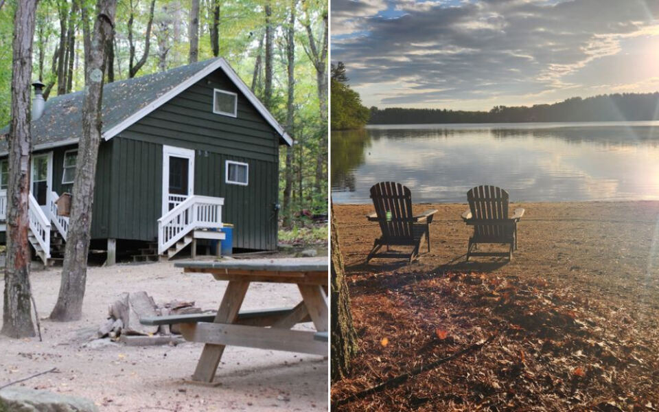This Rustic Massachusetts Cabin Sits on a Private Lake and Costs Next to Nothing to Escape To