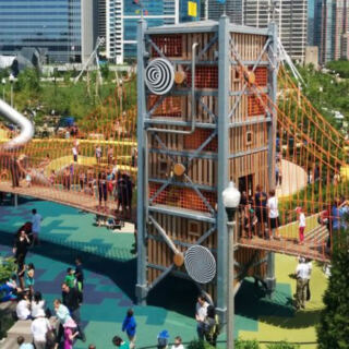 This Illinois Park in Chicago Has a 40-Foot Climbing Wall and an Ice-Skating Trail Twice as Long as a Traditional Rink Lap