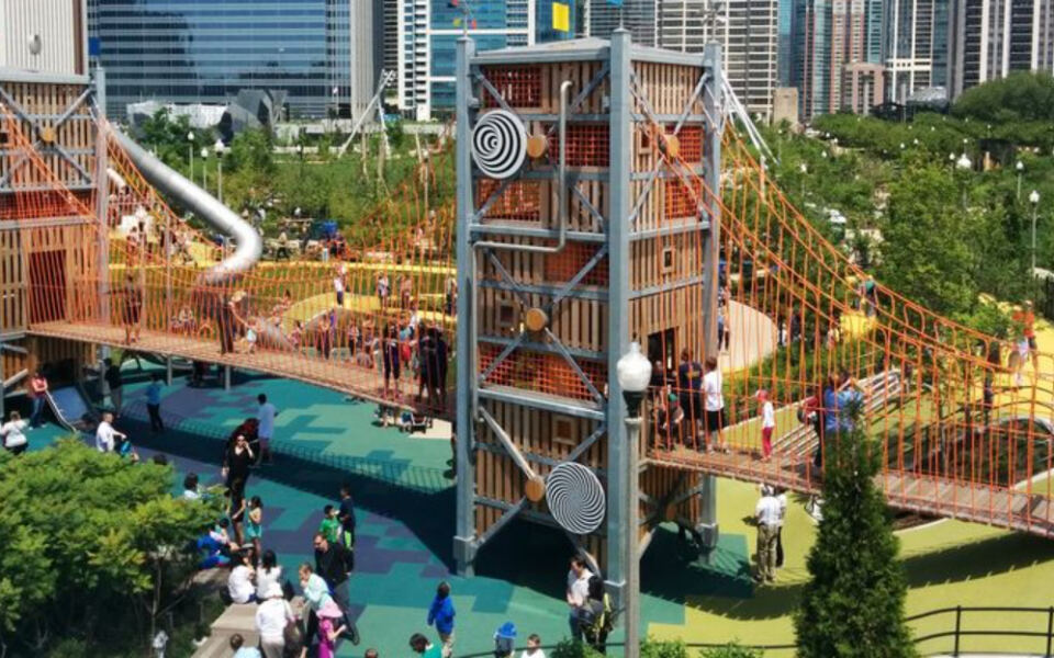 This Illinois Park in Chicago Has a 40-Foot Climbing Wall and an Ice-Skating Trail Twice as Long as a Traditional Rink Lap