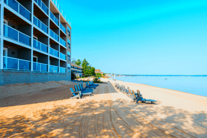 This Traverse City Beachfront Hotel Has a Private Beach, Rooftop Lounge, and Fresh Cookies Every Night