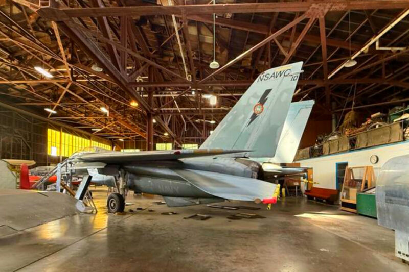 This Kansas Aviation Museum Displays F-14 and F-15 Fighters Inside Two Historic Hangars