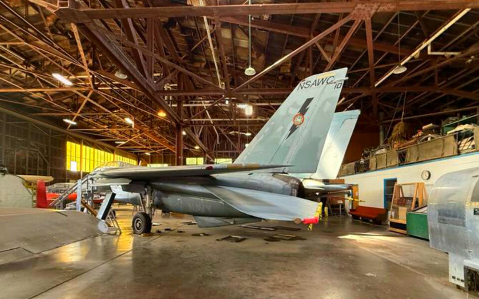 This Kansas Aviation Museum Displays F-14 and F-15 Fighters Inside Two Historic Hangars