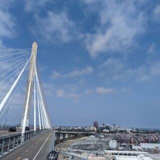 California’s Tallest Cable-Stayed Bridge Lifts Drivers High Over the Port of Long Beach with Sweeping Harbor Views