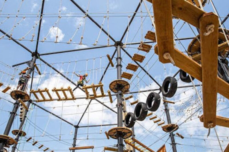 This Illinois Adventure Park Spreads Ziplines, Climbing Towers, Kayaking, and Biking Across 300 Former Quarry Acres