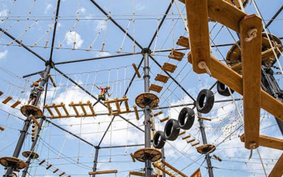This Illinois Adventure Park Spreads Ziplines, Climbing Towers, Kayaking, and Biking Across 300 Former Quarry Acres