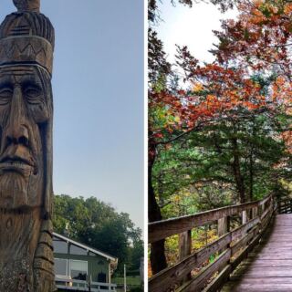 This Free Illinois Prairie Trail Hides A Chain Of Hand-Carved Totem Poles Deep In The Woods