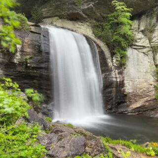 This Roadside North Carolina Waterfall Hides a Plunge Pool You Can Actually Swim Beneath