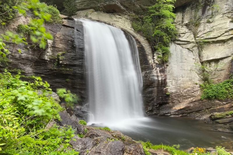 This Roadside North Carolina Waterfall Hides a Plunge Pool You Can Actually Swim Beneath