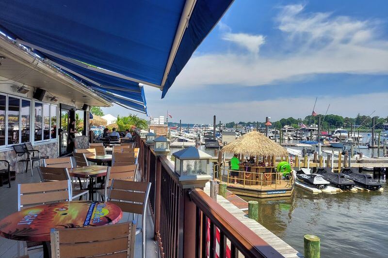 This New Jersey Riverfront Marina Bar Pairs Live Bands, Sushi, and Sunset Drinks by the Water