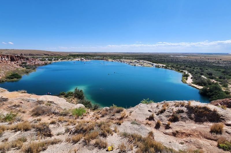 This New Mexico State Park Turns Desert Sinkholes Into Clear Blue Lakes You Can Actually Swim In