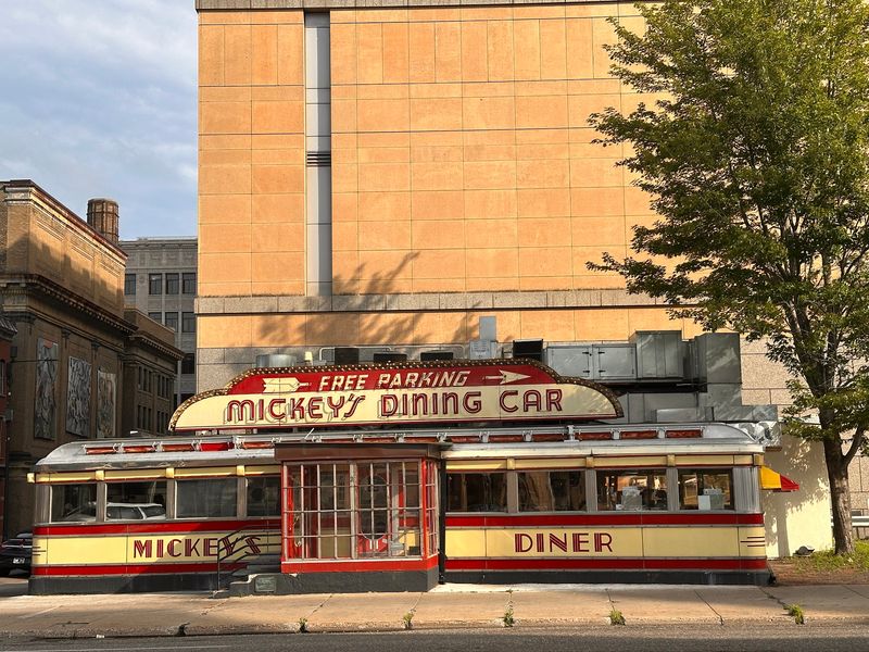 A Dining Car Parked in Downtown St. Paul A Dining Car Parked in Downtown St. Paul