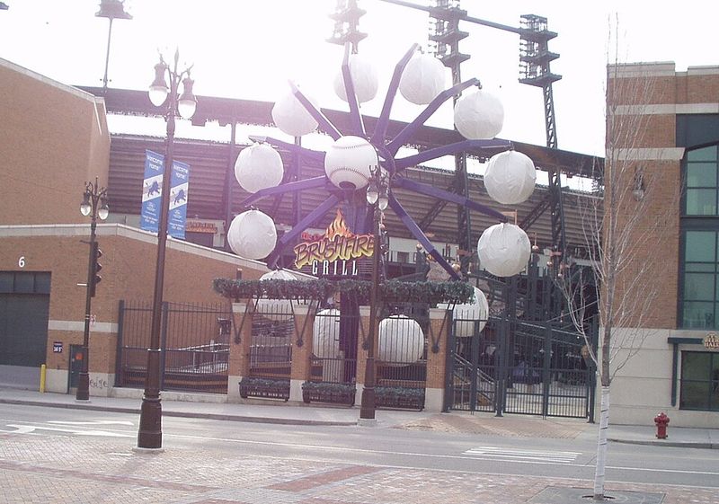 A Ferris Wheel With Baseball Cars A Ferris Wheel With Baseball Cars