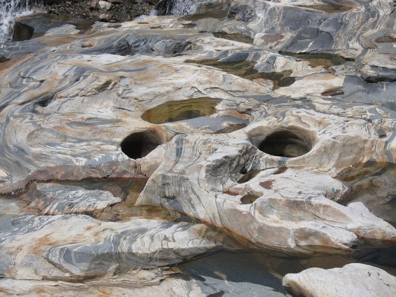 A Riverbed That Looks Like It Was Drilled on Purpose A Riverbed That Looks Like It Was Drilled on Purpose