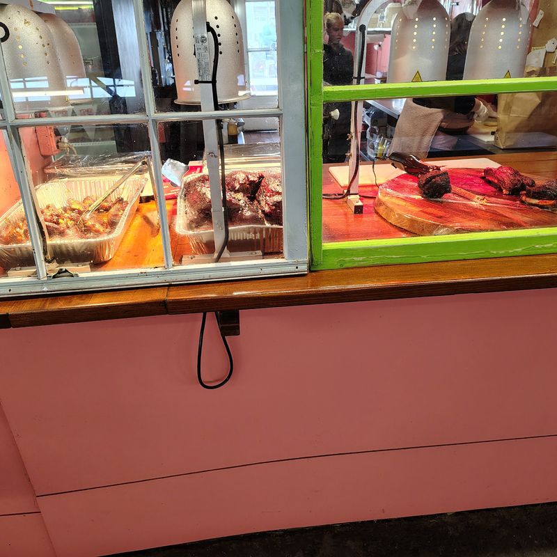 A Smokehouse Counter Inside the Trenton Farmers Market