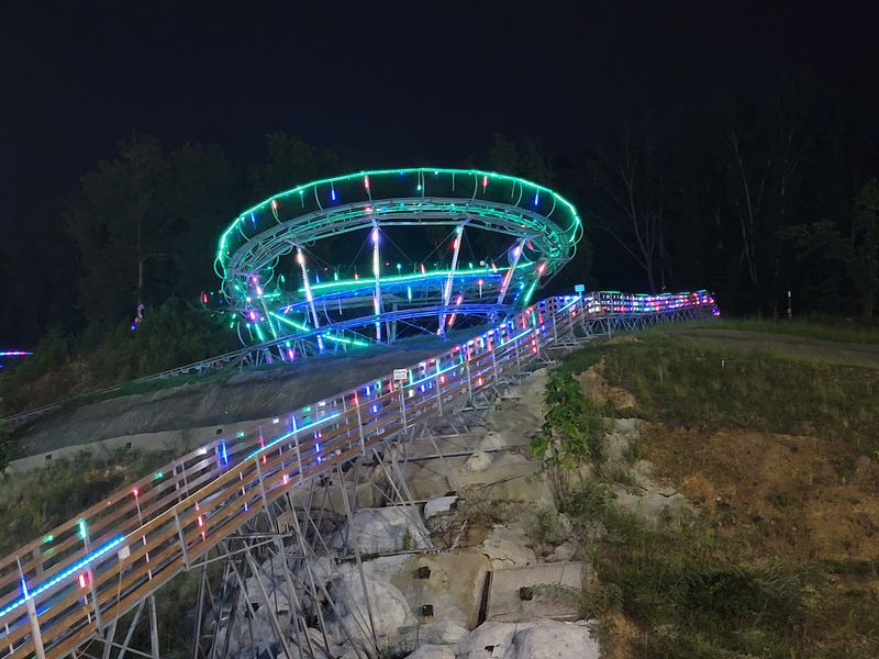 After Dark, the Mountain Coaster Turns Into a Light Show