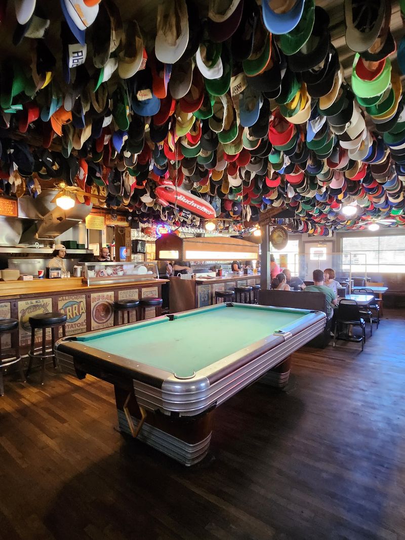 Baseball Caps Covering the Ceiling