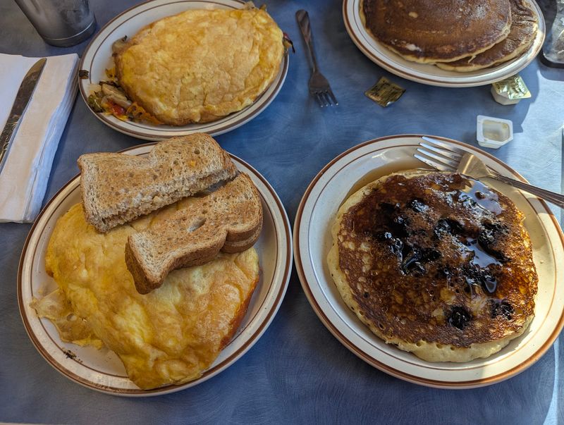 Blueberry Pancakes Bigger Than the Plate Blueberry Pancakes Bigger Than the Plate